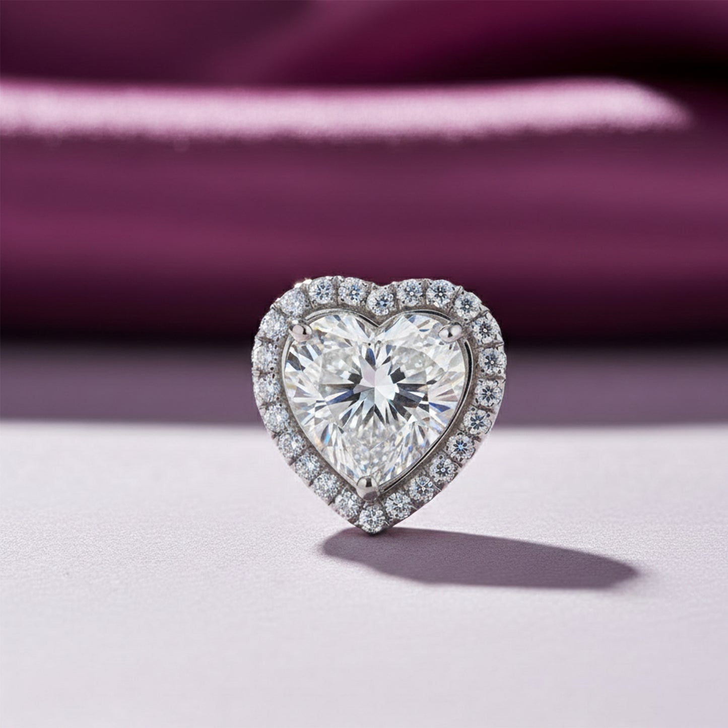 3.15 Ct Heart Cut Certified Moissanite Pendant In Vermeil 925 Silver for Christmas Gift