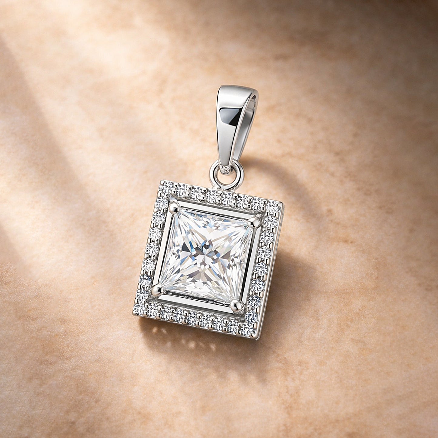 7.30 Ct Moissanite Pendant in Gold Vermeil Certified Gift for Black Friday