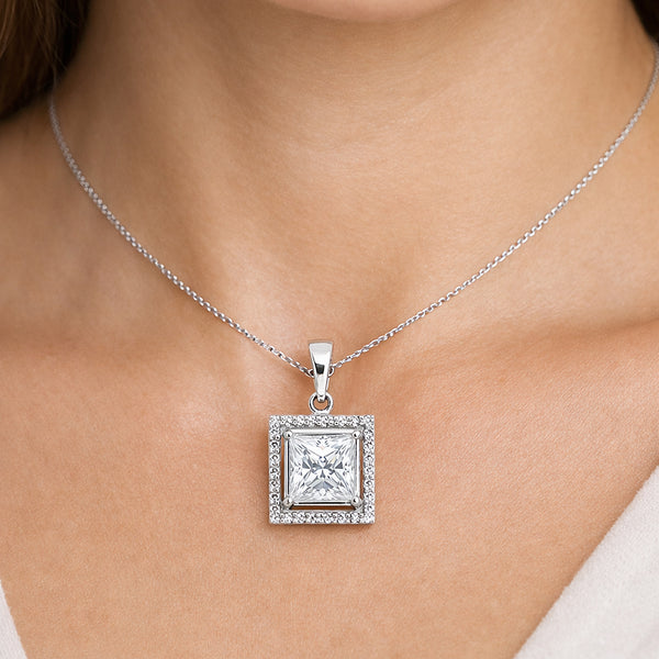 7.30 Ct Moissanite Pendant in Gold Vermeil Certified Gift for Black Friday