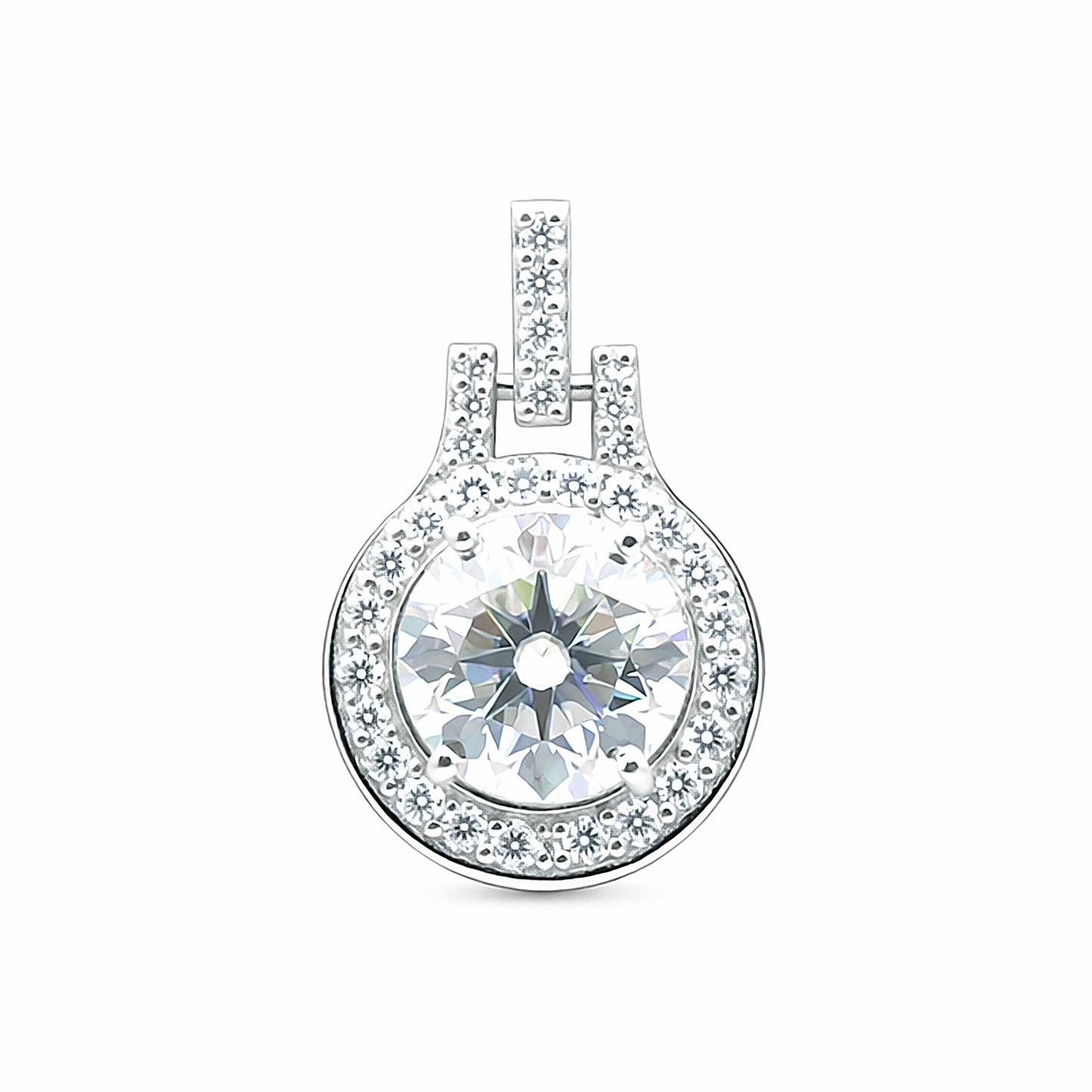 6.60 Ct Certified F VS1 White Moissanite Pendant in Gold Vermeil – Gift for Her