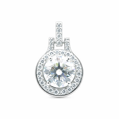 6.60 ct DEW Certified F VS1 White Moissanite Pendant In Vermeil 925 Silver – Gift for Her