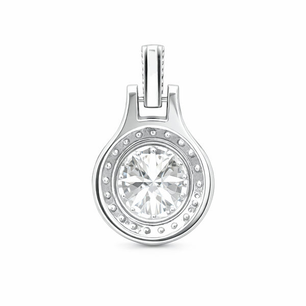 6.60 Ct Certified F VS1 White Moissanite Pendant in Gold Vermeil – Gift for Her