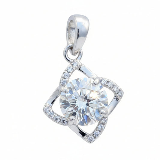 3.70 ct DEW F VS1 White Moissanite Pendant in – Elegant Anniversary Gift 18K Gold Plate 18K Gold Plated