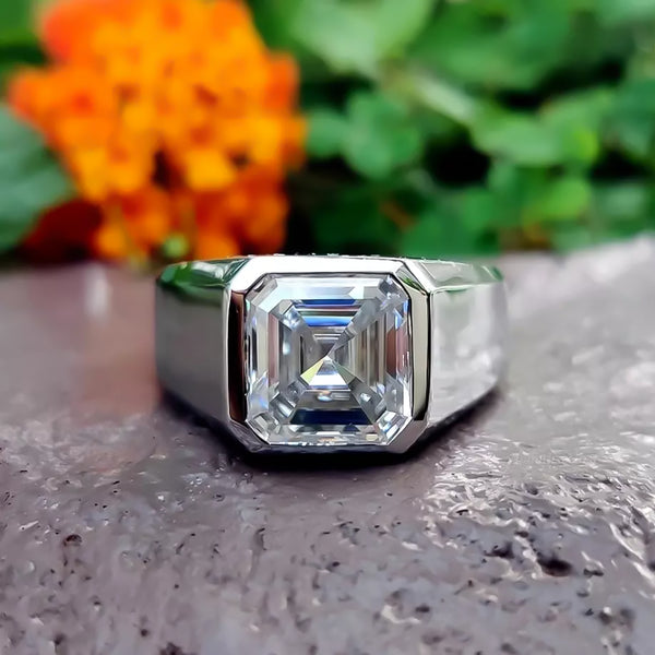 5.60 Ct Off White Moissanite Solitaire Ring Gift for Her Engagement 18K Gold Plated