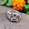 5.6 ct DEW White Moissanite Asscher Solitaire Ring - 18K Gold Vermeil on 925 Sterling Silver