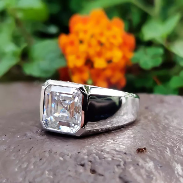 5.60 Ct Off White Moissanite Solitaire Ring Gift for Her Engagement 18K Gold Plated
