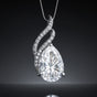 Moissanite 4.5Ct Pear Moisanite Pendant White Gold Finish Free Chain Included Gold Vermeil
