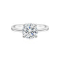6.65 ct DEW White Moissanite Round Solitaire Ring - 18K Gold Vermeil on 925 Sterling Silver