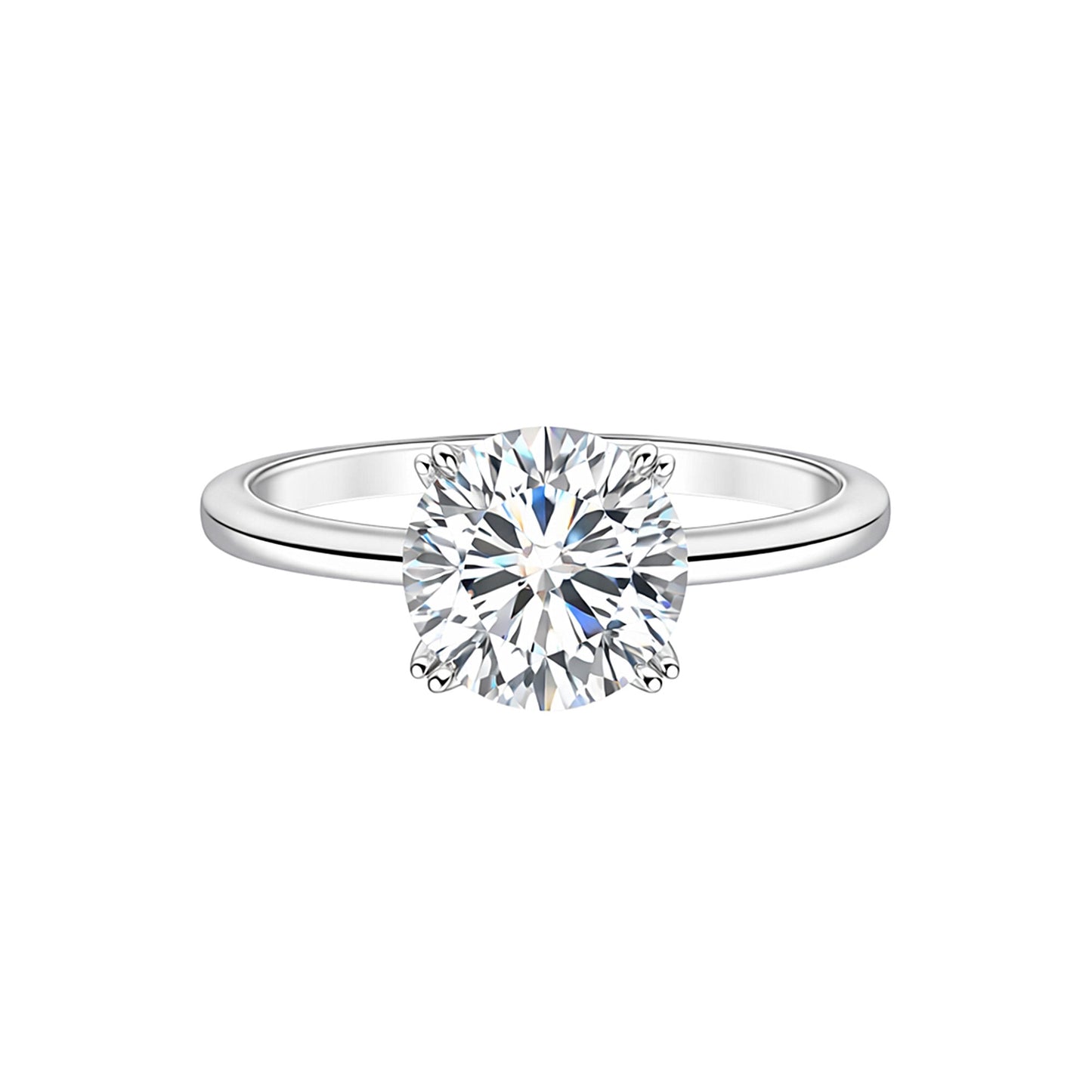 5 carat round cut lab-grown diamond solitaire ring in 18k gold vermeil