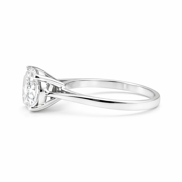 6.65 ct DEW White Moissanite Round Solitaire Ring - 18K Gold Vermeil on 925 Sterling Silver