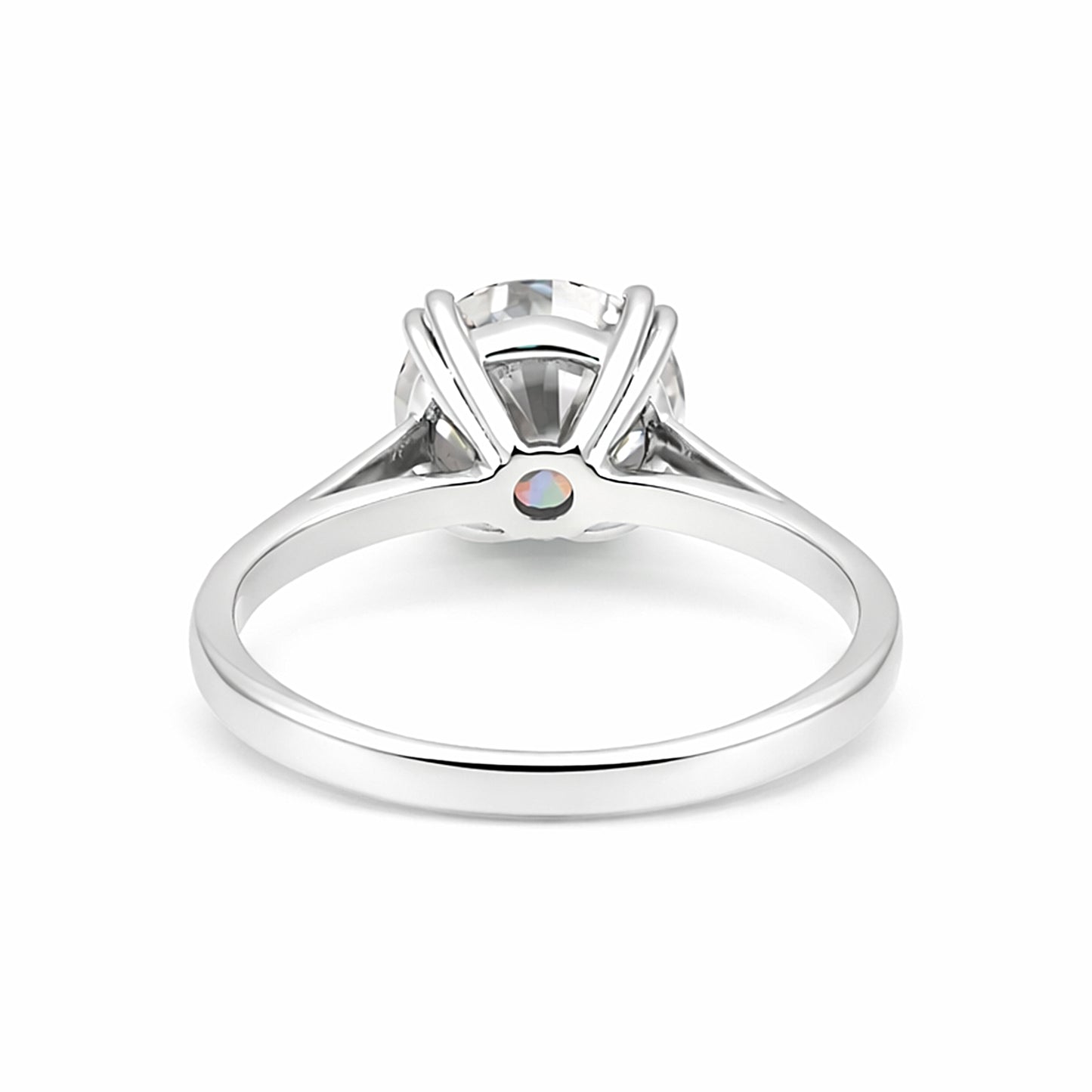 6.65 ct DEW White Moissanite Round Solitaire Ring - 18K Gold Vermeil on 925 Sterling Silver