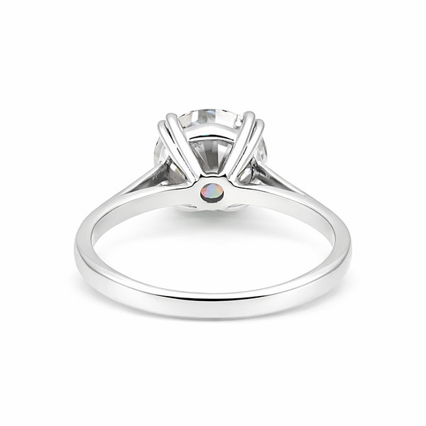 6.65 ct DEW White Moissanite Round Solitaire Ring - 18K Gold Vermeil on 925 Sterling Silver