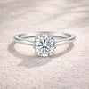 6.65 ct DEW White Moissanite Round Solitaire Ring - 18K Gold Vermeil on 925 Sterling Silver