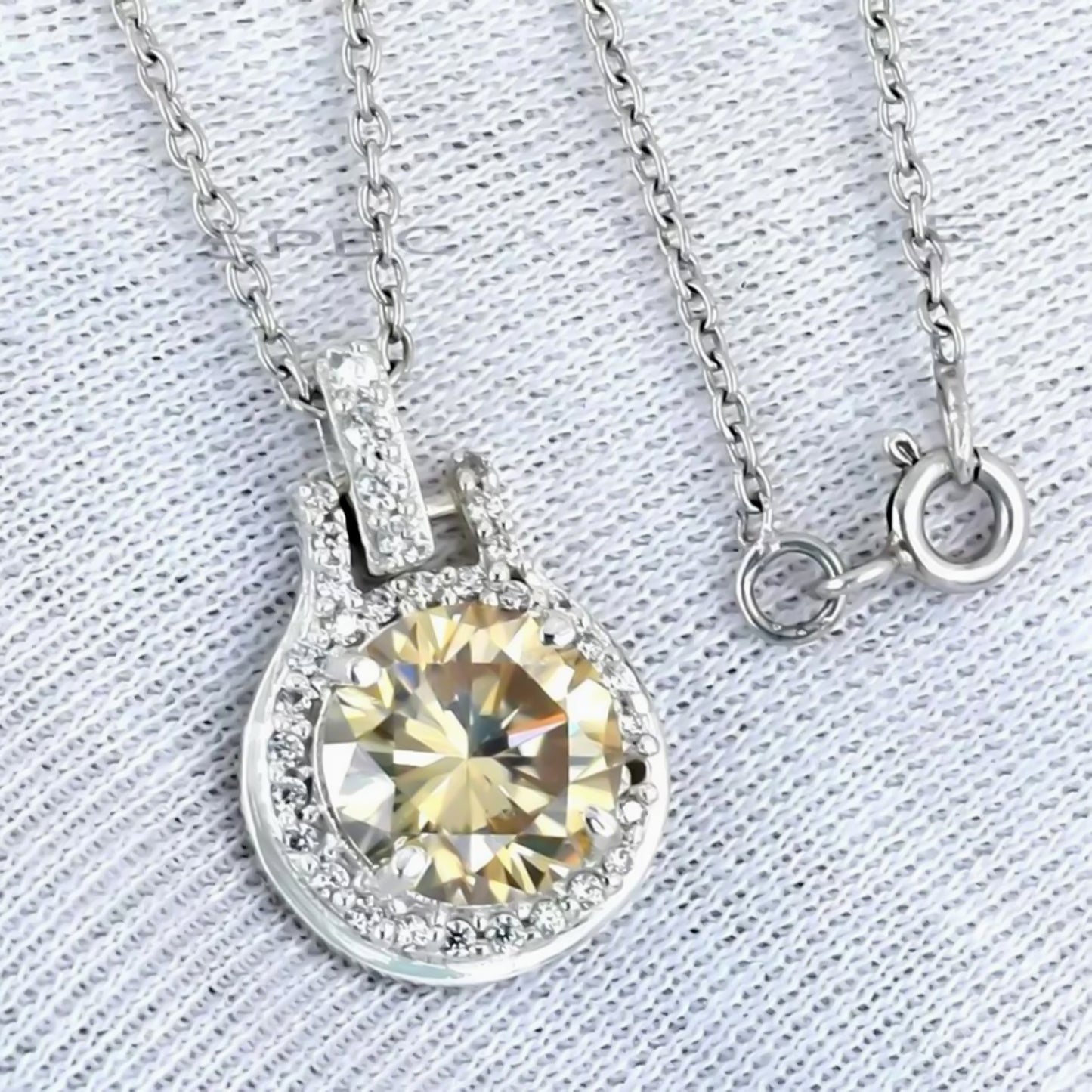 8.80 ct DEW Certified Champagne Moissanite Pendant in Gold Vermeil