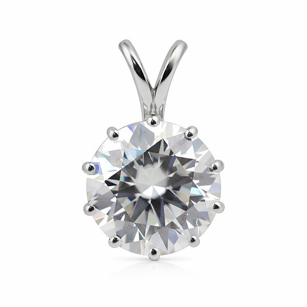 22 Ct Certified White Moissanite Pendant in Gold Vermeil – Christmas Gift