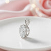 5.50 ct DEW White Round Moissanite Pendant Gold Vermeil Certified Holiday Gift Idea
