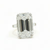 7.3 ct DEW White Moissanite Emerald Solitaire Ring - 18K Gold Vermeil on 925 Sterling Silver