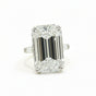 7.3 ct DEW White Moissanite Emerald Solitaire Ring - 18K Gold Vermeil on 925 Sterling Silver
