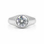 3.35 ct DEW Certified Round White Moissanite Solitaire Ring – Gift Idea 18K Gold Plated