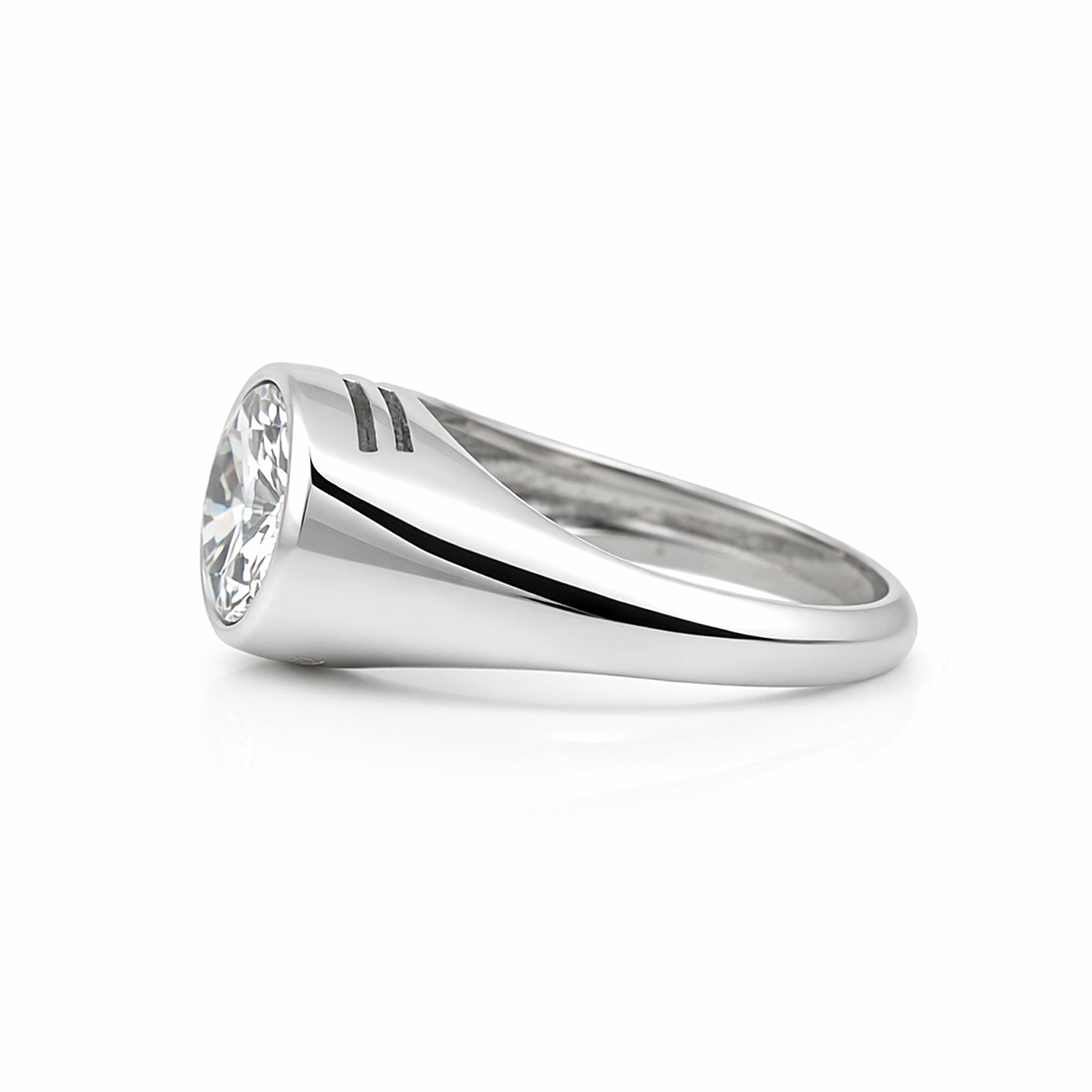 3.35 ct DEW Certified Round White Moissanite Solitaire Ring – Gift Idea 18K Gold Plated