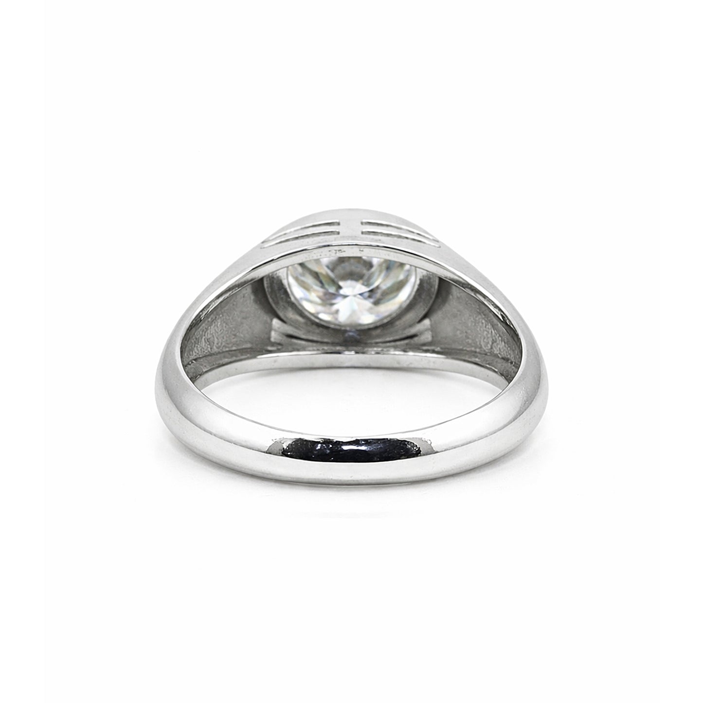 3.35 ct DEW Certified Round White Moissanite Solitaire Ring – Gift Idea 18K Gold Plated