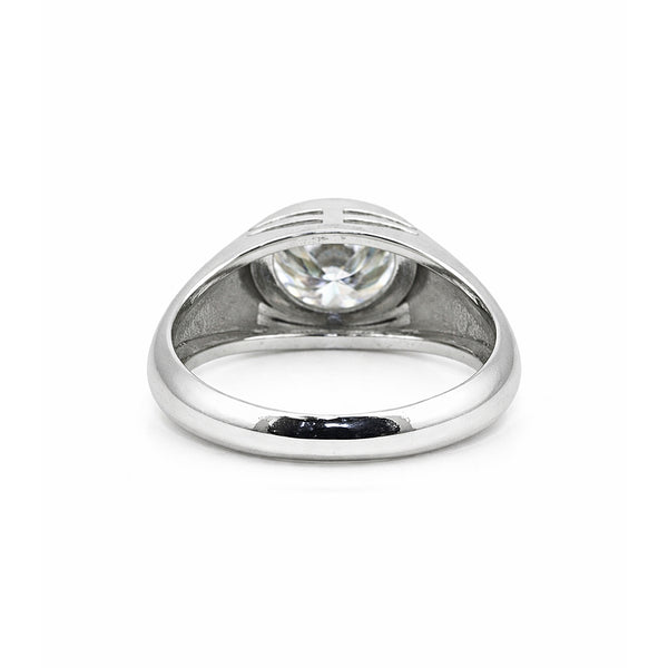 3.35 ct DEW Certified Round White Moissanite Solitaire Ring – Gift Idea 18K Gold Plated