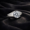 3.35 ct DEW Certified Round White Moissanite Solitaire Ring – Gift Idea 18K Gold Plated