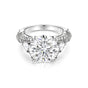 9.25 ct DEW Certified Round Cut White Moissanite Solitaire Ring Gold Vermeil