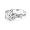 9.25 ct DEW Certified Round Cut White Moissanite Solitaire Ring Gold Vermeil