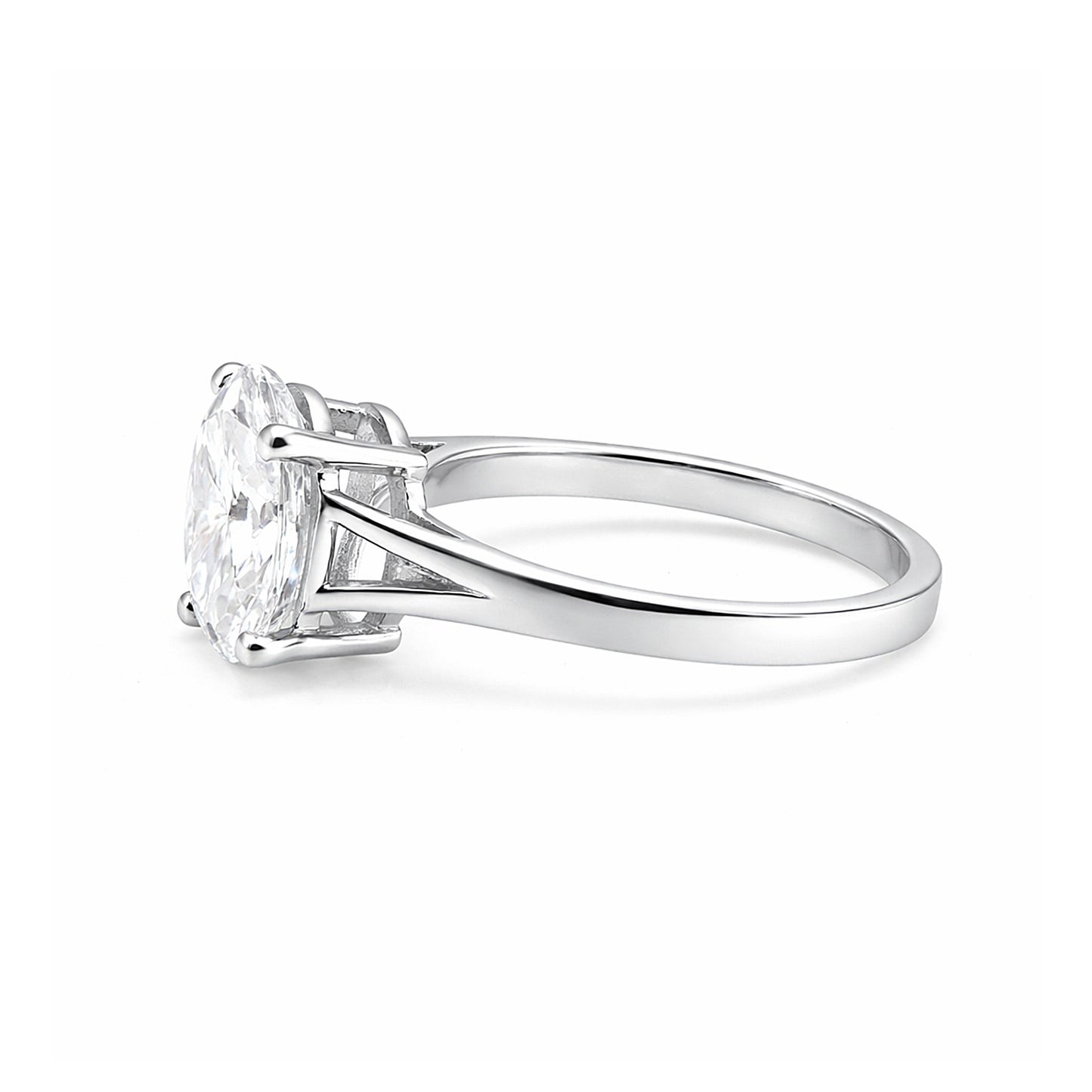 6.50 ct DEW Certified White Moissanite Solitaire Ring in – Festive Gift 18K Gold Plated