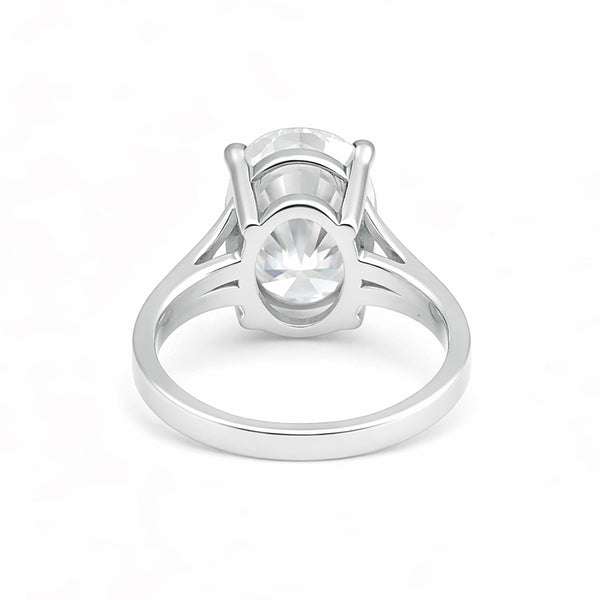 6.50 ct DEW Certified White Moissanite Solitaire Ring in – Festive Gift 18K Gold Plated