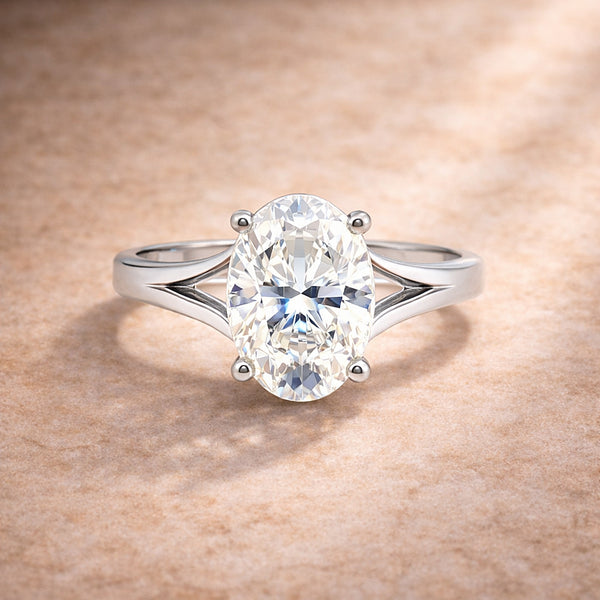 6.50 ct DEW Certified White Moissanite Solitaire Ring in – Festive Gift 18K Gold Plated