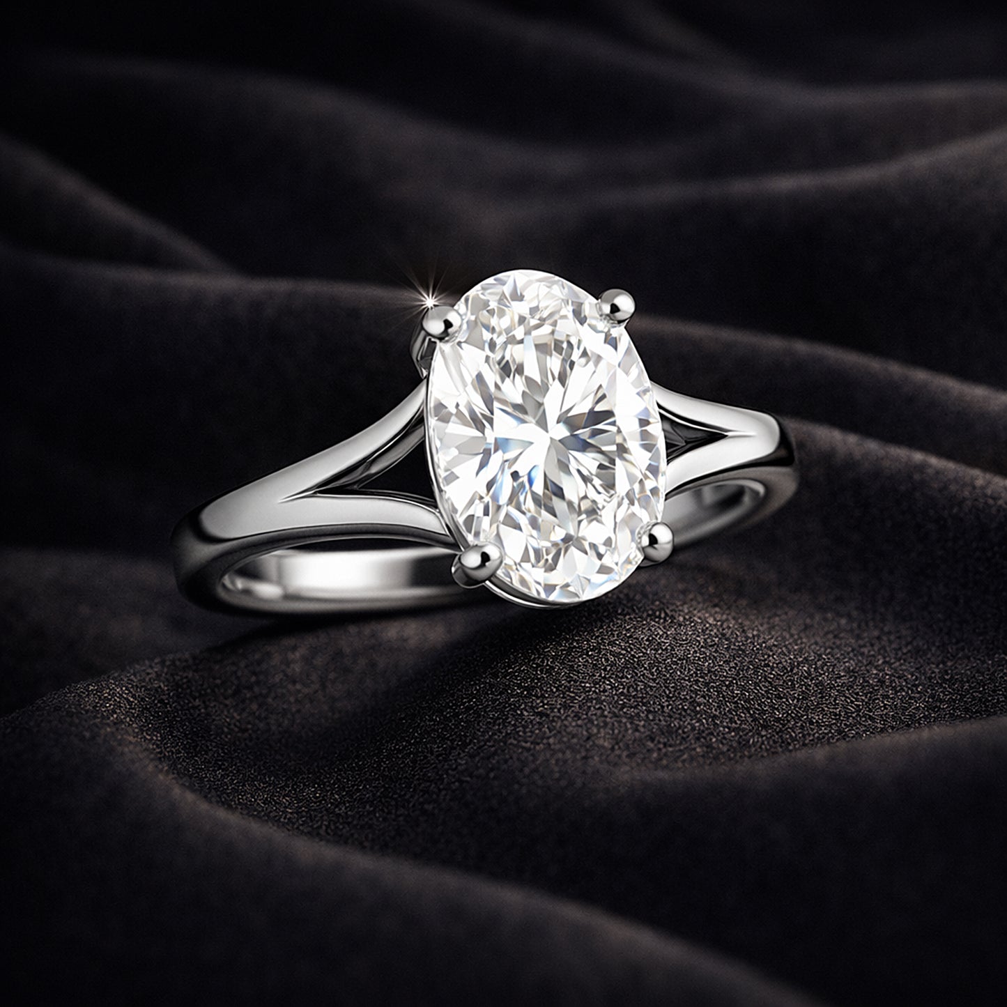 6.50 ct DEW Certified White Moissanite Solitaire Ring in – Festive Gift 18K Gold Plated
