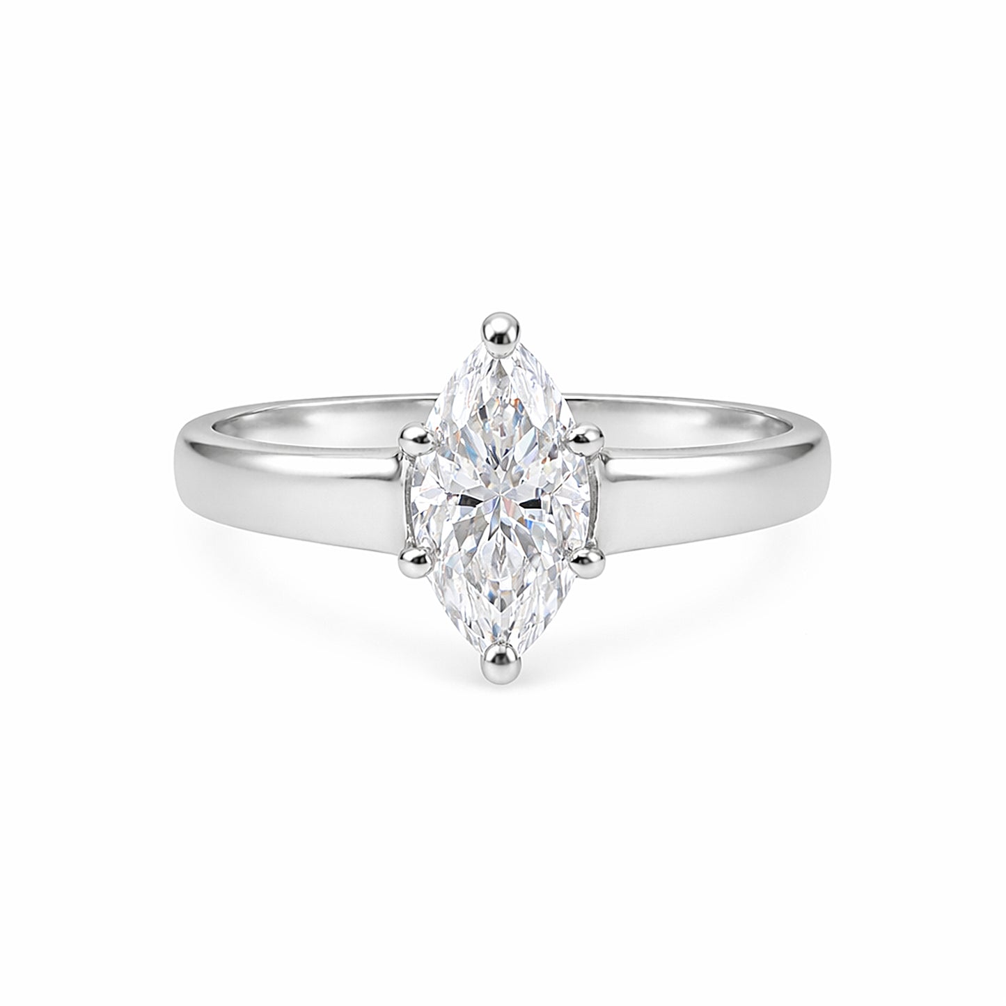 2.20 Ct Marquise Cut Lab Grown Diamond Ring — VS1 Clarity, 18k Gold Vermeil