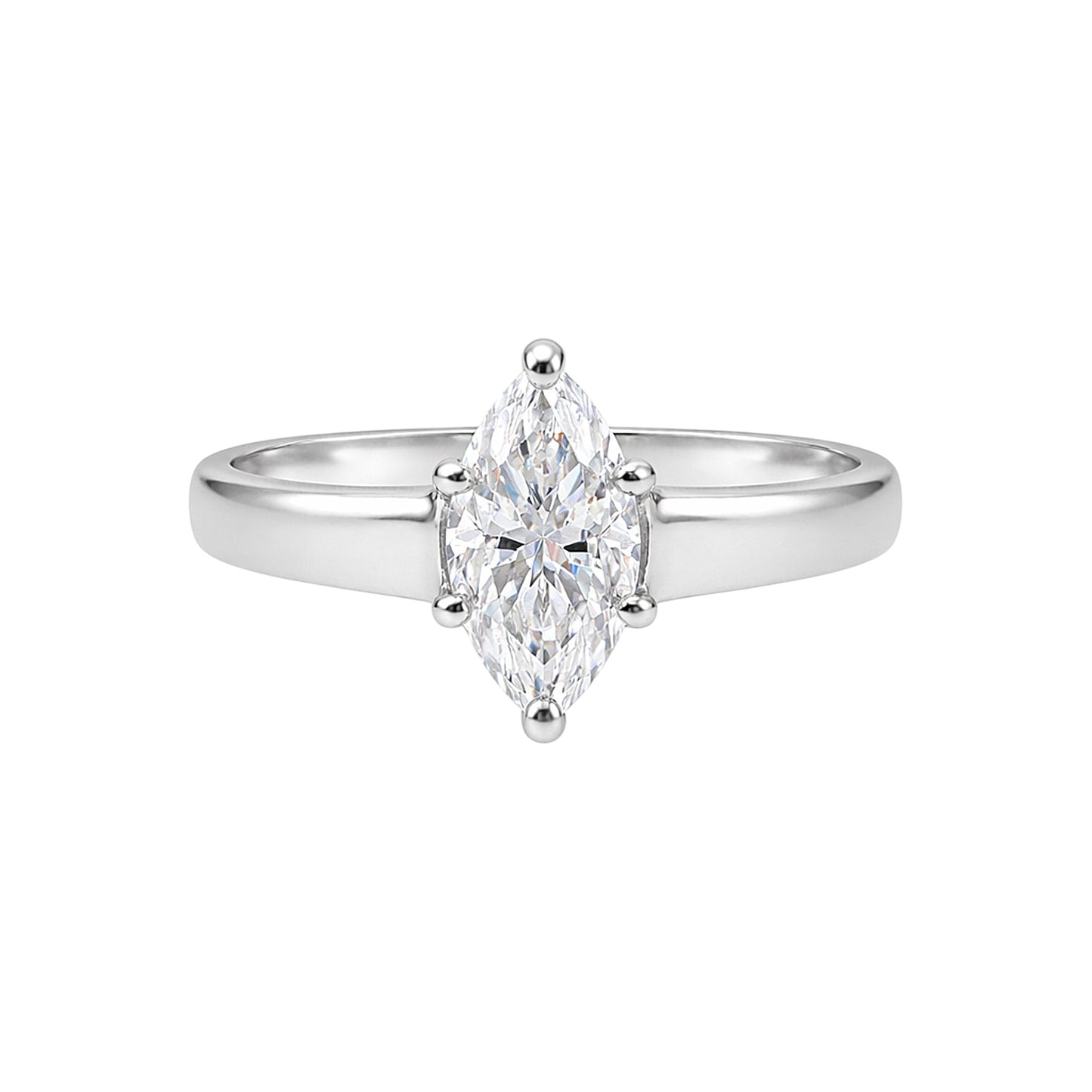2.00 ct DEW Marquise Cut White Moissanite Solitaire Ring in – Gift Pick 18K Gold Plated