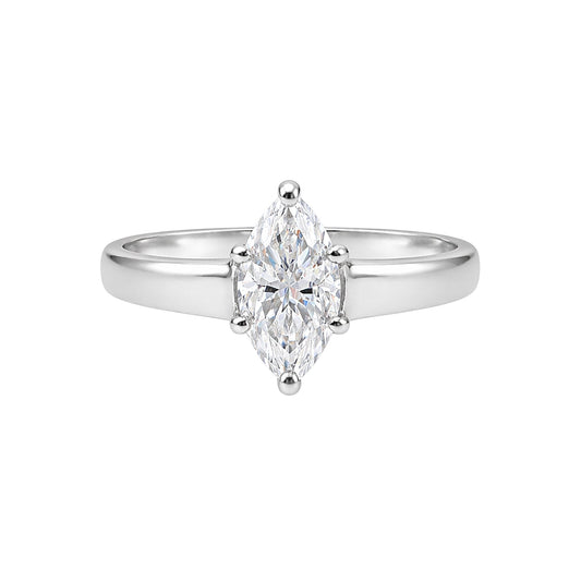 2.00 ct DEW Marquise Cut White Moissanite Solitaire Ring in – Gift Pick 18K Gold Plated