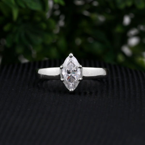 2.00 ct DEW Marquise Cut White Moissanite Solitaire Ring in – Gift Pick 18K Gold Plated