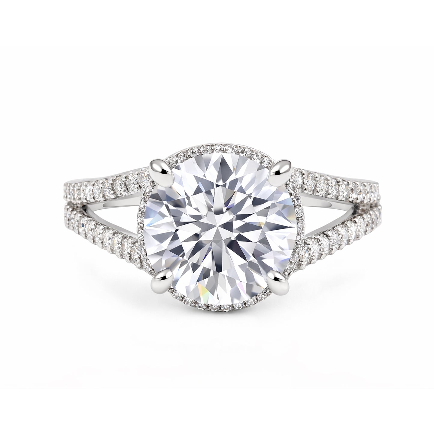 5.32 ct DEW Round Cut White Moissanite Solitaire Ring – Birthday Gift 18K Gold Plated V 18K Gold Plated
