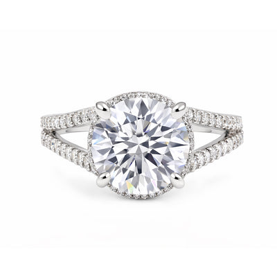 5.32 ct DEW Round Cut White Moissanite Solitaire Ring – Birthday Gift – 18K Gold Vermeil