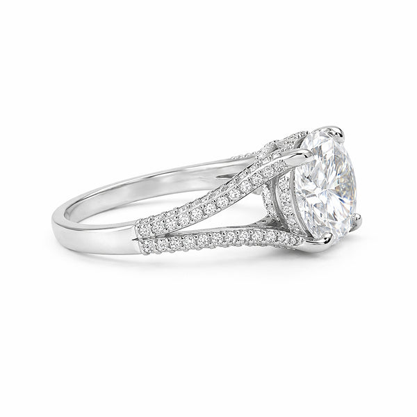 5.32 ct DEW Round Cut White Moissanite Solitaire Ring – Birthday Gift 18K Gold Plated V 18K Gold Plated