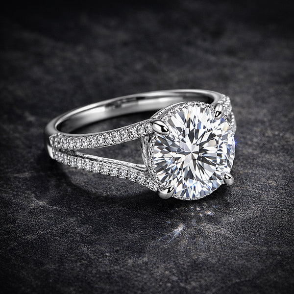 5.32 ct DEW Round Cut White Moissanite Solitaire Ring – Birthday Gift 18K Gold Plated V 18K Gold Plated