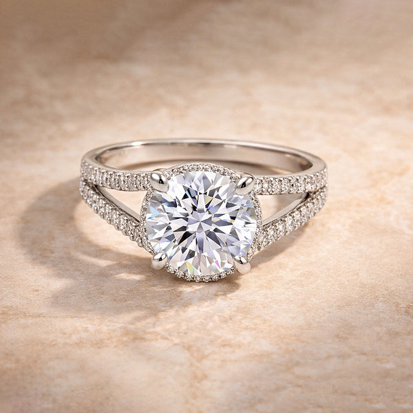 5.32 ct DEW Round Cut White Moissanite Solitaire Ring – Birthday Gift 18K Gold Plated V 18K Gold Plated