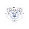 6.30 ct DEW Heart Cut White Moissanite Solitaire Ring – Festive Gift 18K Gold Plated Ve 18K Gold Plated
