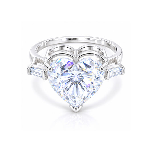 6.30 ct DEW Heart Cut White Moissanite Solitaire Ring – Festive Gift 18K Gold Plated Ve 18K Gold Plated