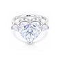 6.30 ct DEW Heart Cut White Moissanite Solitaire Ring – Festive Gift 18K Gold Plated Ve 18K Gold Plated