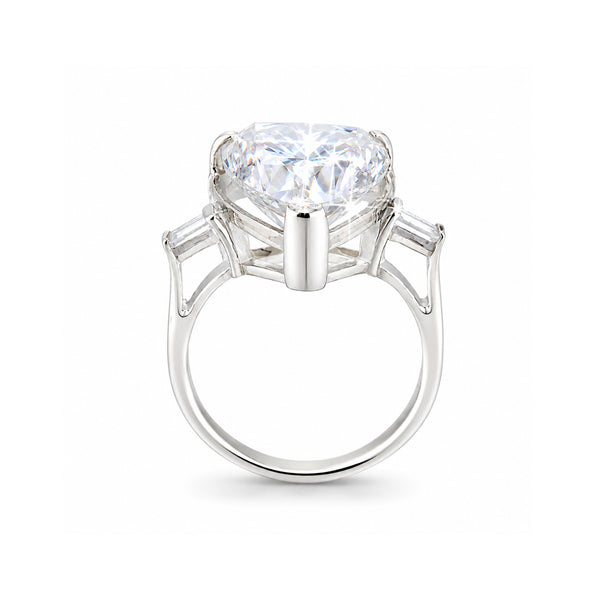 6.30 ct DEW Heart Cut White Moissanite Solitaire Ring – Festive Gift 18K Gold Plated Ve 18K Gold Plated