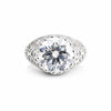 9.85 Ct White Moissanite Round Solitaire Ring - 925 Sterling Silver Gold Vermeil