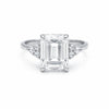 4.02 carat emerald-cut lab-grown diamond ring in 18k gold vermeil, VS1 clarity