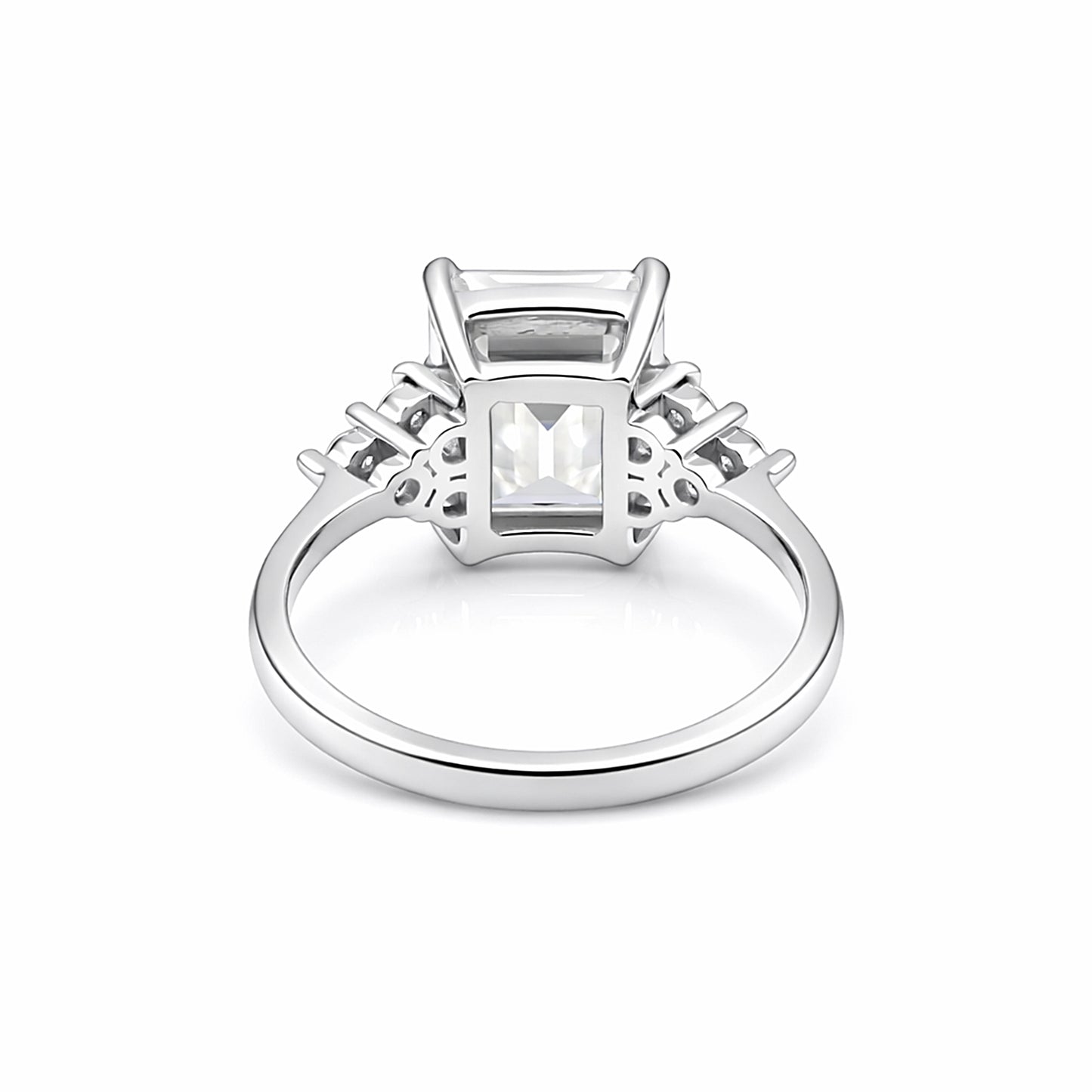 4.48 Ct Emerald Cut White Moissanite Solitaire Ring in – Gift Idea 18K Gold Plated 18K Gold Plated