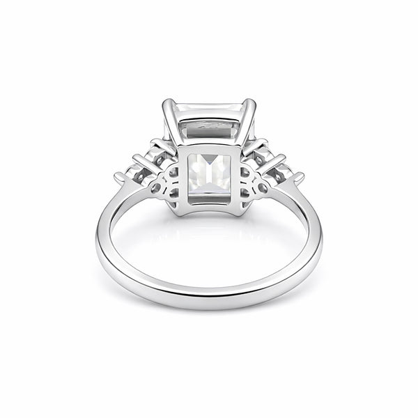 4.48 Ct Emerald Cut White Moissanite Solitaire Ring in – Gift Idea 18K Gold Plated 18K Gold Plated